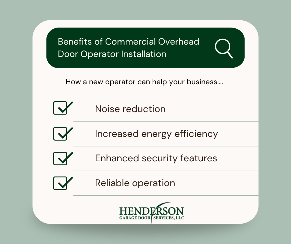 Commercial overhead door operator installation near you